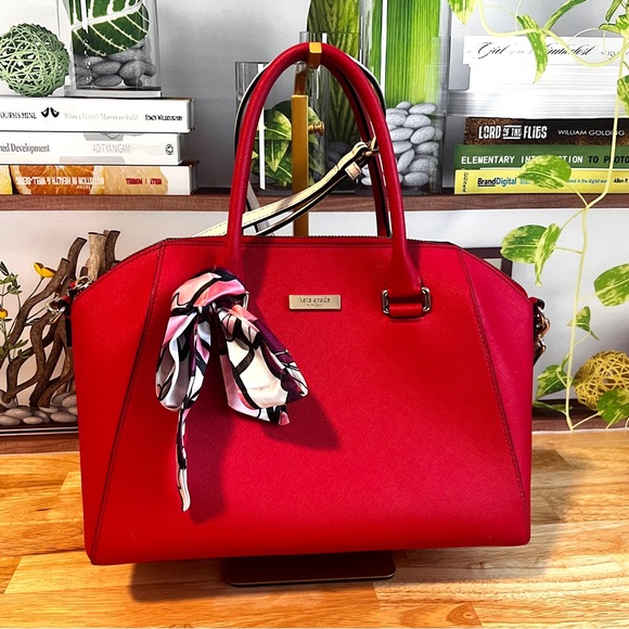 kate spade Handbags - Kate Spade Tilden Place Pippa Satchel Hot Chili Red Saffiano Leather